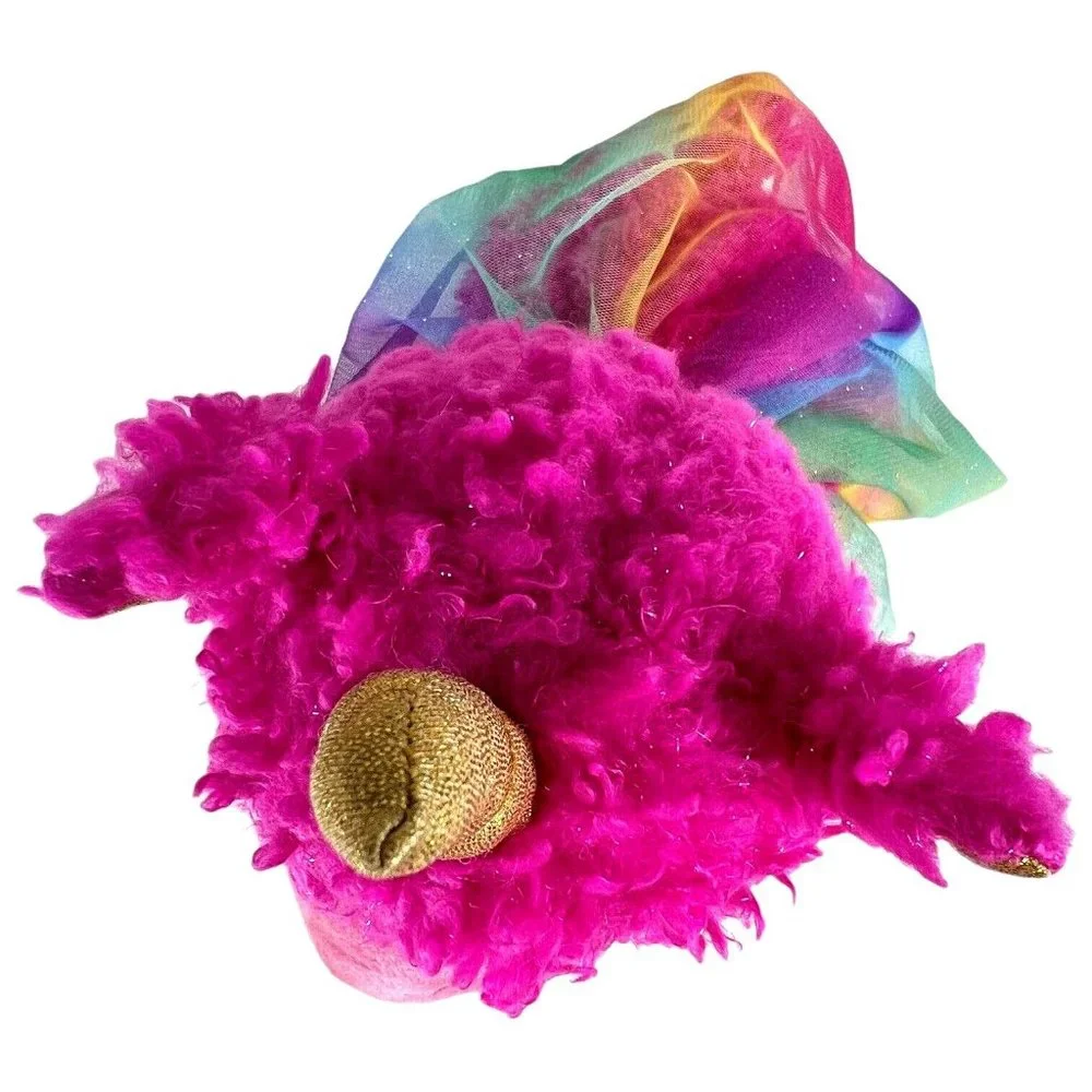 Build A Bear Pink Sparkle LlamaCorn‎ Plush Llama Unicorn Rainbow Net Outfit Toy